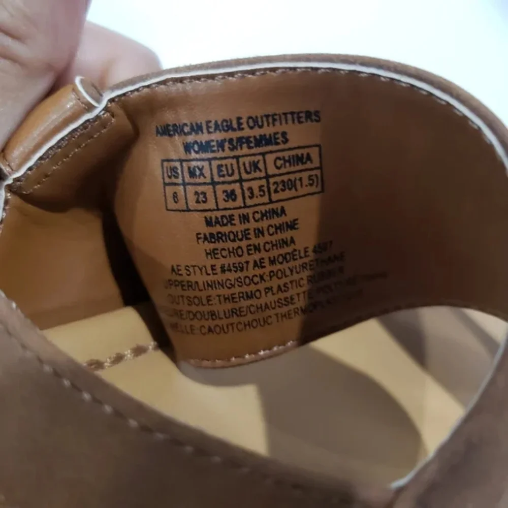 American Eagle Outfitters Double Strap Wedge Cork Espadrilles Platforms Size 6 - Picture 8 of 10